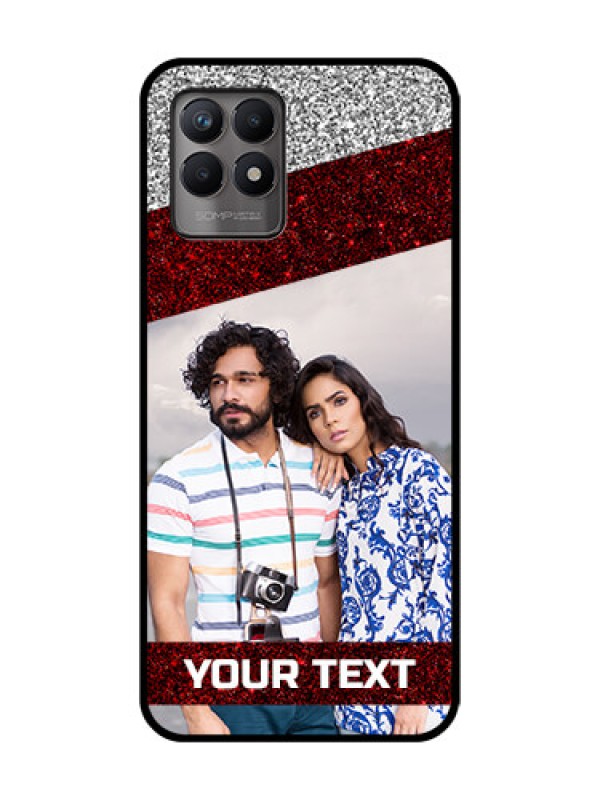 Custom Realme Narzo 50 Custom Metal Phone Case - Image Holder With Glitter Strip Design