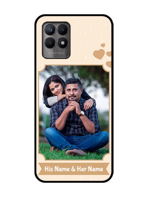 Custom Realme Narzo 50 Custom Metal Phone Case - With Confetti Love Design