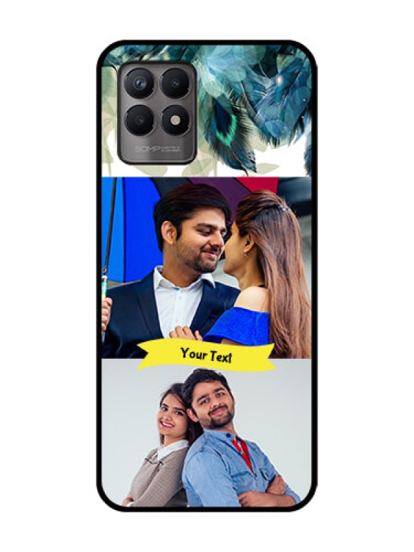 Custom Realme Narzo 50 Custom Metal Phone Case - Image With Boho Peacock Feather Design