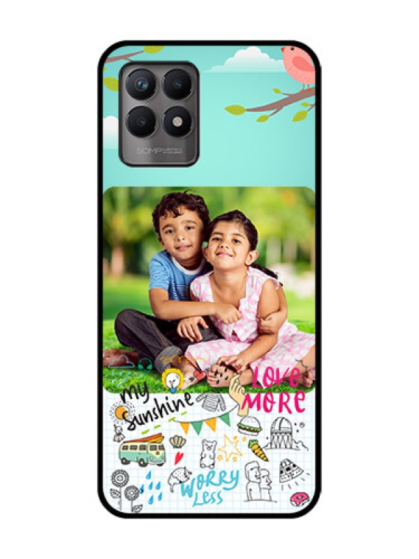 Custom Realme Narzo 50 Custom Metal Phone Case - Doodle Love Design