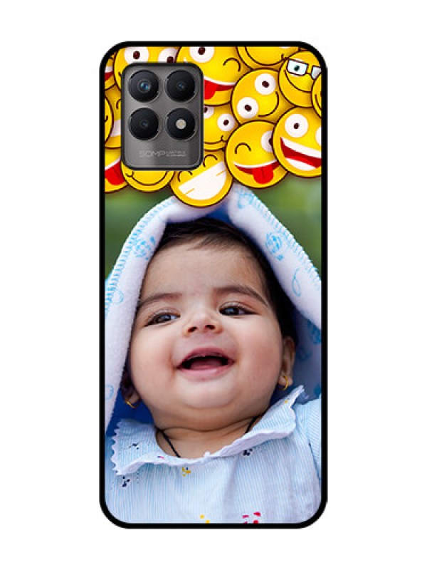 Custom Realme Narzo 50 Custom Metal Phone Case - With Smiley Emoji Design