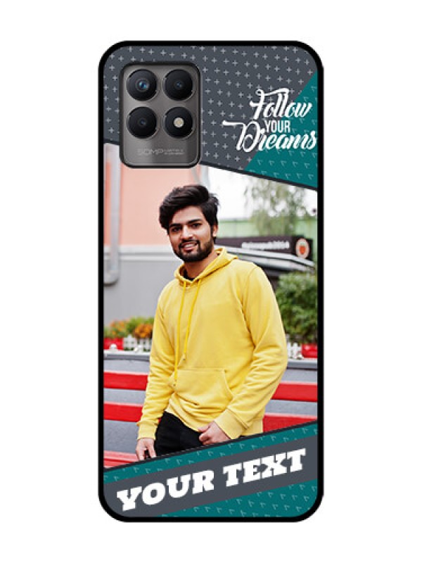 Custom Realme Narzo 50 Custom Metal Phone Case - Background Pattern Design With Quote