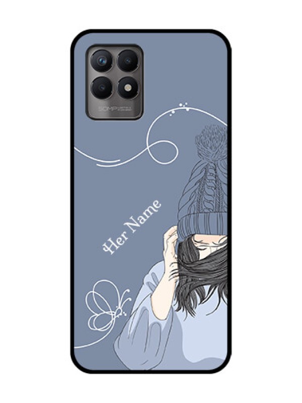 Custom Realme Narzo 50 Custom Metal Phone Case - Girl In Winter Outfit Design