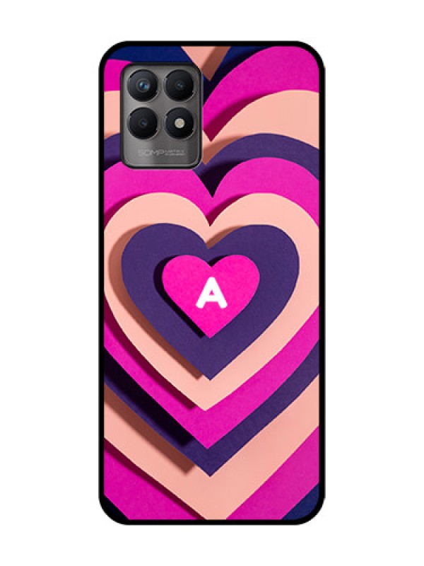 Custom Realme Narzo 50 Custom Metal Phone Case - Cute Heart Pattern Design