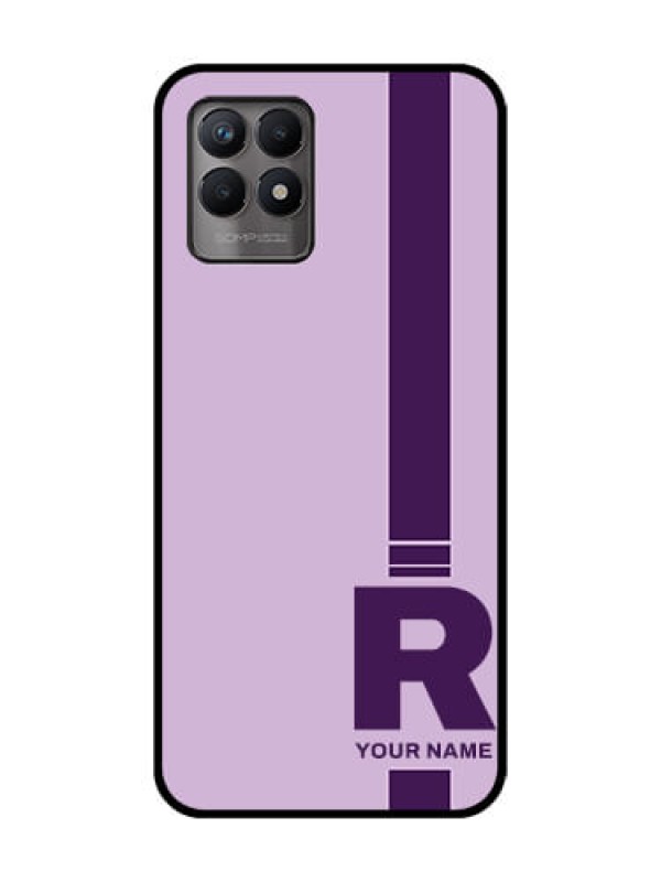 Custom Realme Narzo 50 Custom Metal Phone Case - Simple Dual Tone Stripe With Name Design