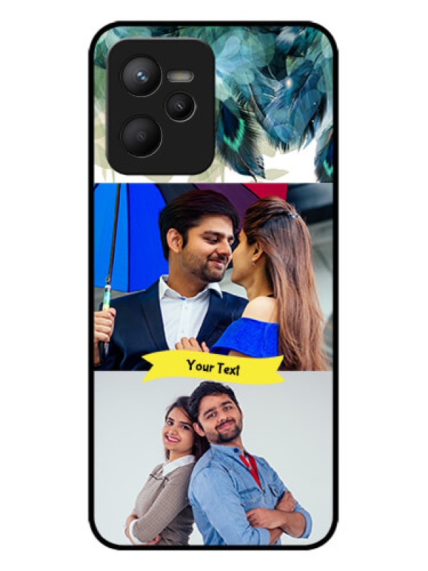 Custom Realme Narzo 50A Prime Custom Metal Phone Case - Image With Boho Peacock Feather Design