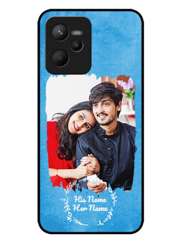 Custom Realme Narzo 50A Prime Custom Metal Phone Case - Blue Color Vintage Design