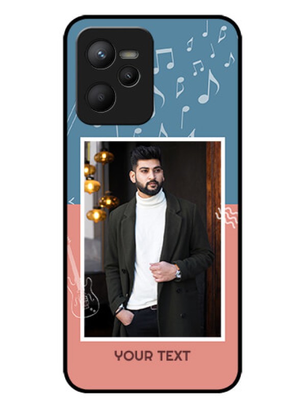 Custom Realme Narzo 50A Prime Custom Metal Phone Case - With Color Musical Note Design