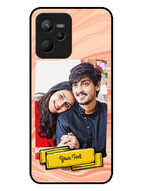 Custom Realme Narzo 50A Prime Custom Metal Phone Case - Marble Texture Design