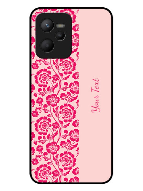Custom Realme Narzo 50A Prime Custom Metal Phone Case - Attractive Floral Pattern Design