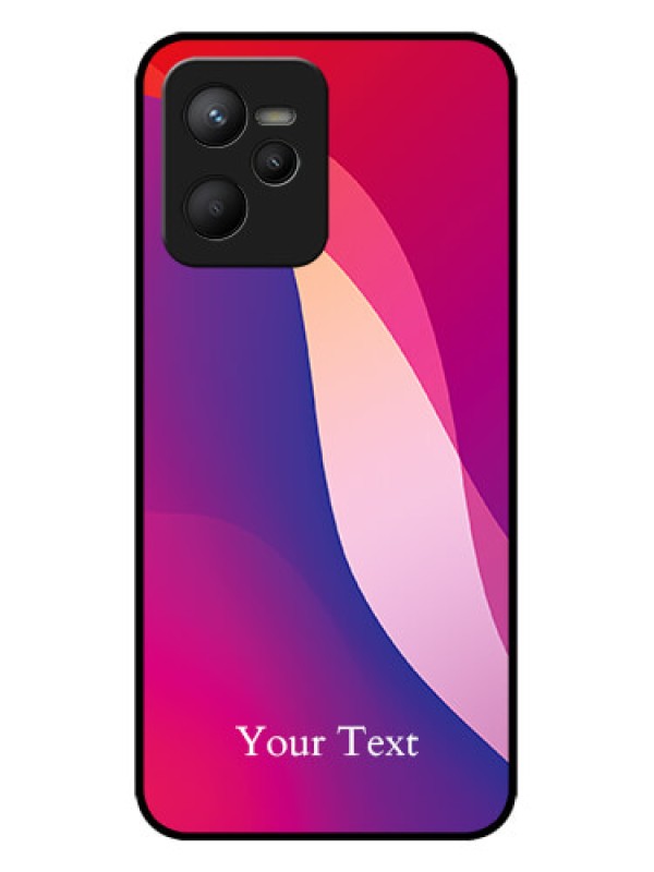 Custom Realme Narzo 50A Prime Custom Metal Phone Case - Digital Abstract Overlap Design