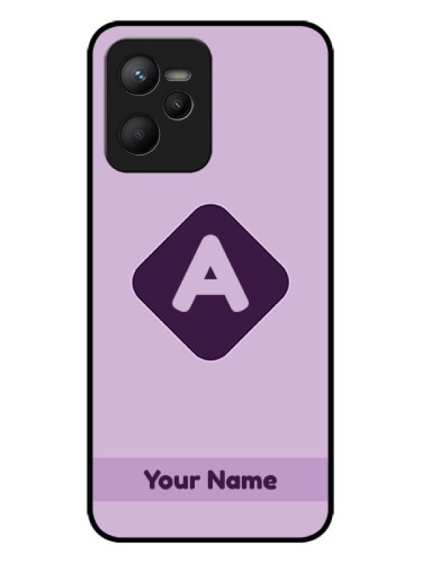 Custom Realme Narzo 50A Prime Custom Metal Phone Case - Custom Letter In Curved Badge Design