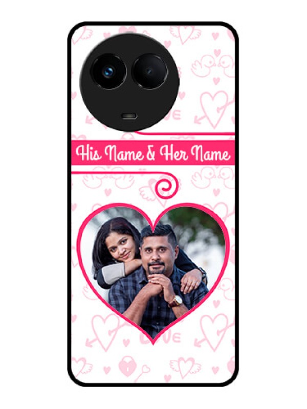 Custom Realme Narzo 60x 5G Custom Metal Phone Case - Heart Shape Love Design