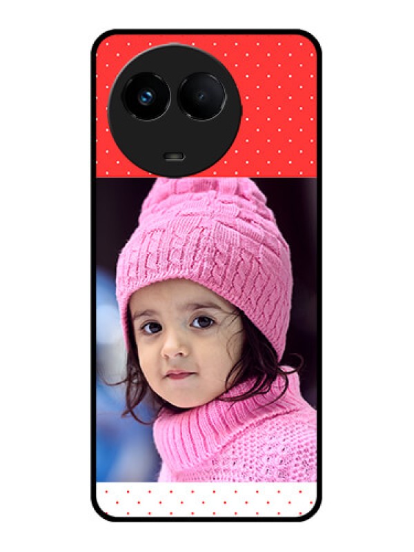 Custom Realme Narzo 60x 5G Custom Metal Phone Case - Red Pattern Design