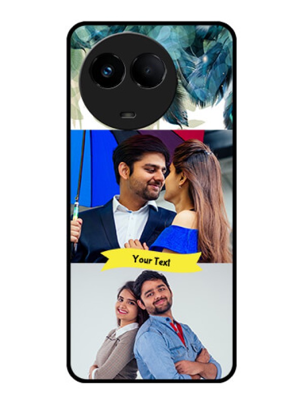 Custom Realme Narzo 60x 5G Custom Metal Phone Case - Image With Boho Peacock Feather Design