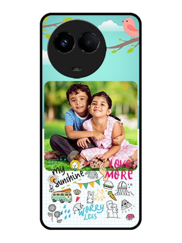 Custom Realme Narzo 60x 5G Custom Metal Phone Case - Doodle Love Design