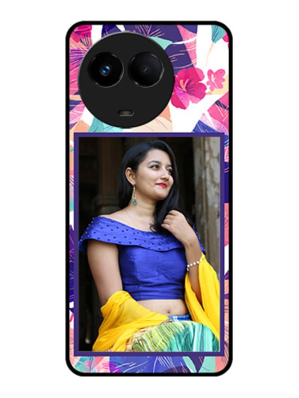 Custom Realme Narzo 60x 5G Custom Metal Phone Case - Abstract Floral Design