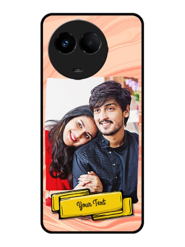 Custom Realme Narzo 60x 5G Custom Metal Phone Case - Marble Texture Design