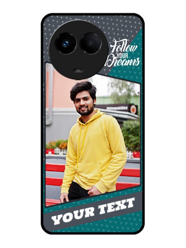 Custom Realme Narzo 60x 5G Custom Metal Phone Case - Background Pattern Design With Quote