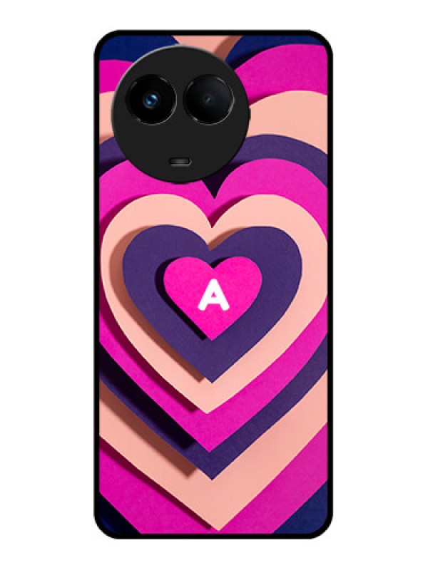Custom Realme Narzo 60x 5G Custom Metal Phone Case - Cute Heart Pattern Design