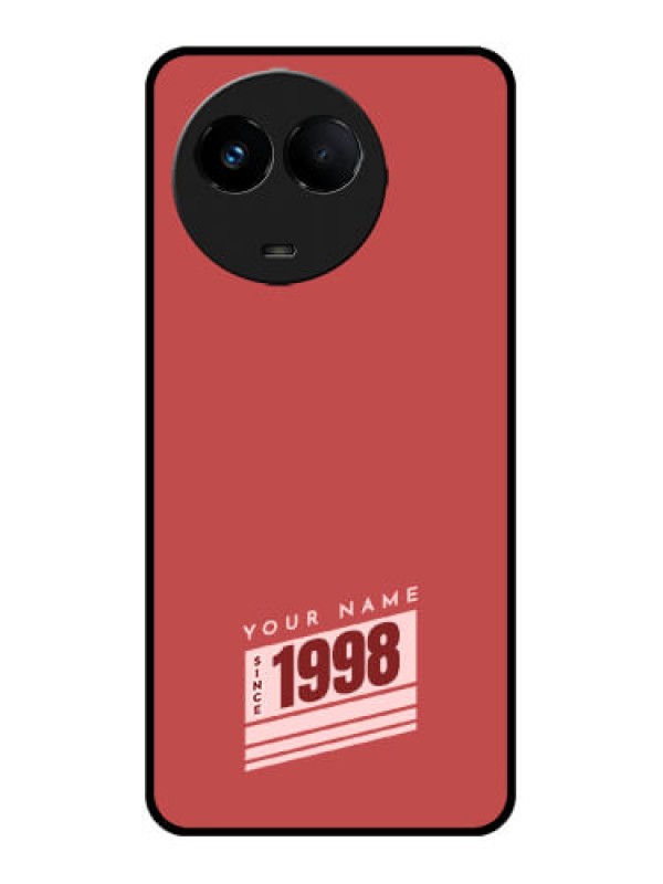Custom Realme Narzo 60x 5G Custom Metal Phone Case - Red Custom Year Of Birth Design
