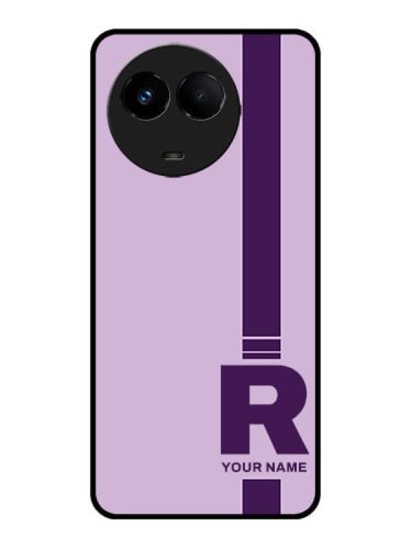 Custom Realme Narzo 60x 5G Custom Metal Phone Case - Simple Dual Tone Stripe With Name Design