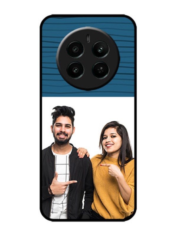 Custom Realme Narzo 70 5G Custom Metal Phone Case - Blue Pattern Cover Design