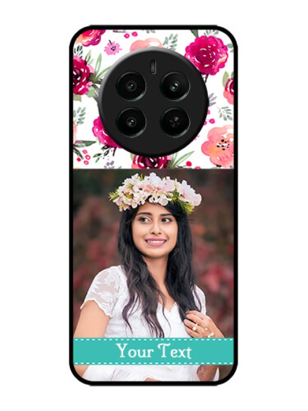 Custom Realme Narzo 70 5G Custom Metal Phone Case - Water Colors Floral Design