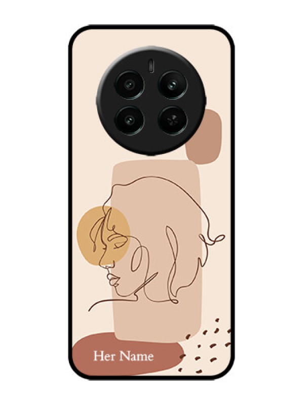 Custom Realme Narzo 70 5G Custom Metal Phone Case - Calm Woman Line Art Design