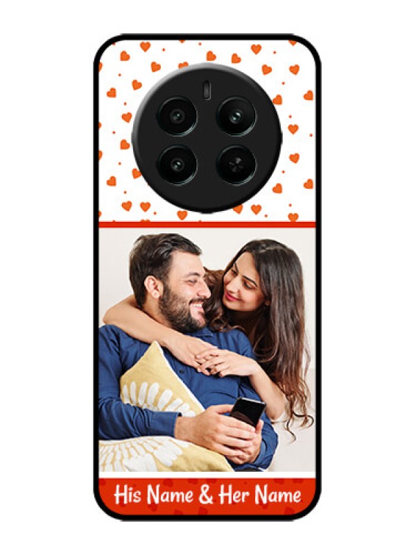 Custom narzo 70 Pro 5G Custom Metal Phone Case - Orange Love Symbol Design