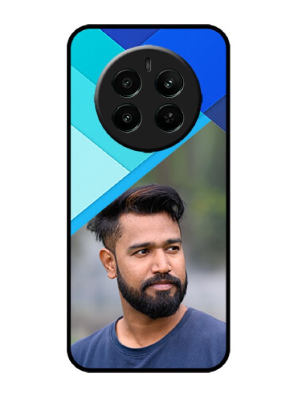 Custom narzo 70 Pro 5G Custom Metal Phone Case - Blue Pattern Design