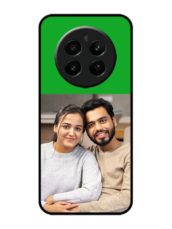 Custom narzo 70 Pro 5G Custom Metal Phone Case - Green Pattern Design