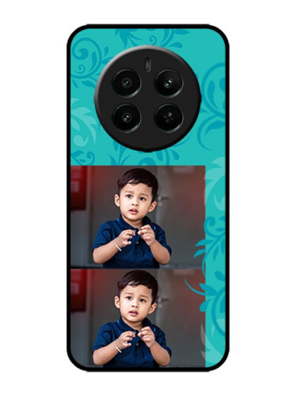 Custom narzo 70 Pro 5G Custom Metal Phone Case - With Photo And Green Floral Design