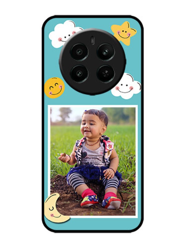 Custom narzo 70 Pro 5G Custom Metal Phone Case - Smiley Kids Stars Design