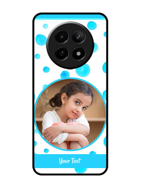 Custom narzo 70X 5G Custom Metal Phone Case - Blue Bubbles Pattern Design