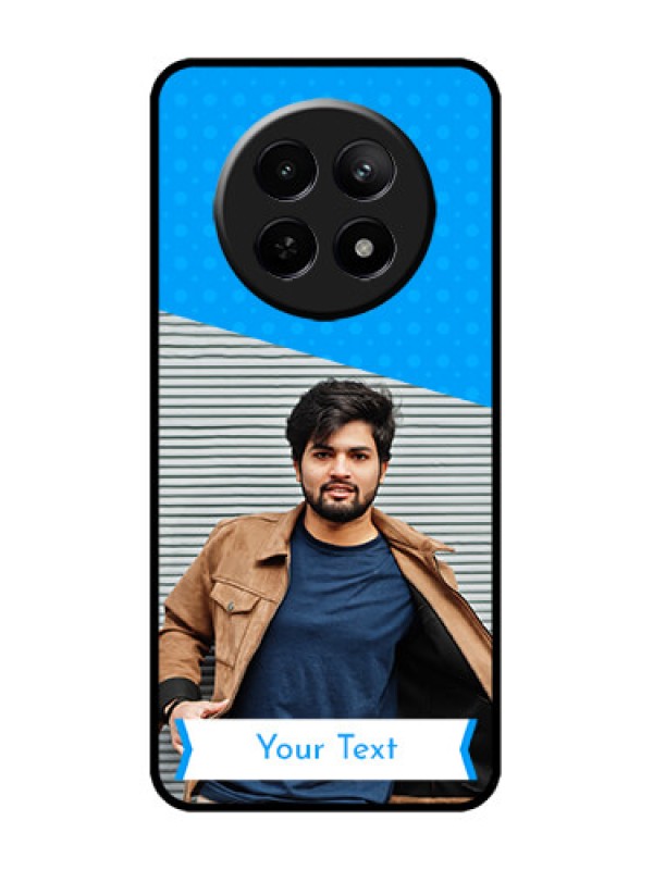 Custom narzo 70X 5G Custom Metal Phone Case - Simple Blue Color Design