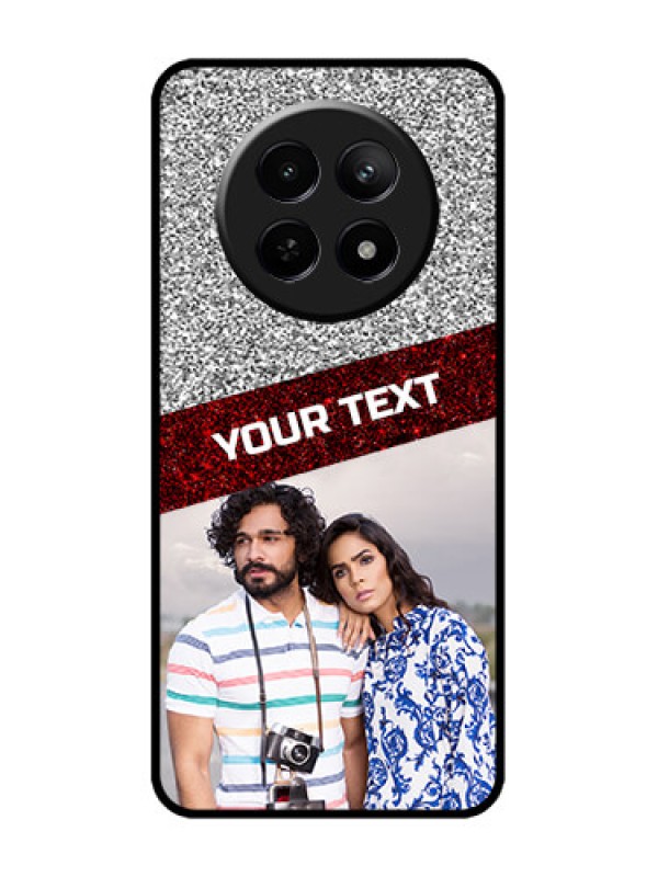 Custom narzo 70X 5G Custom Metal Phone Case - Image Holder With Glitter Strip Design