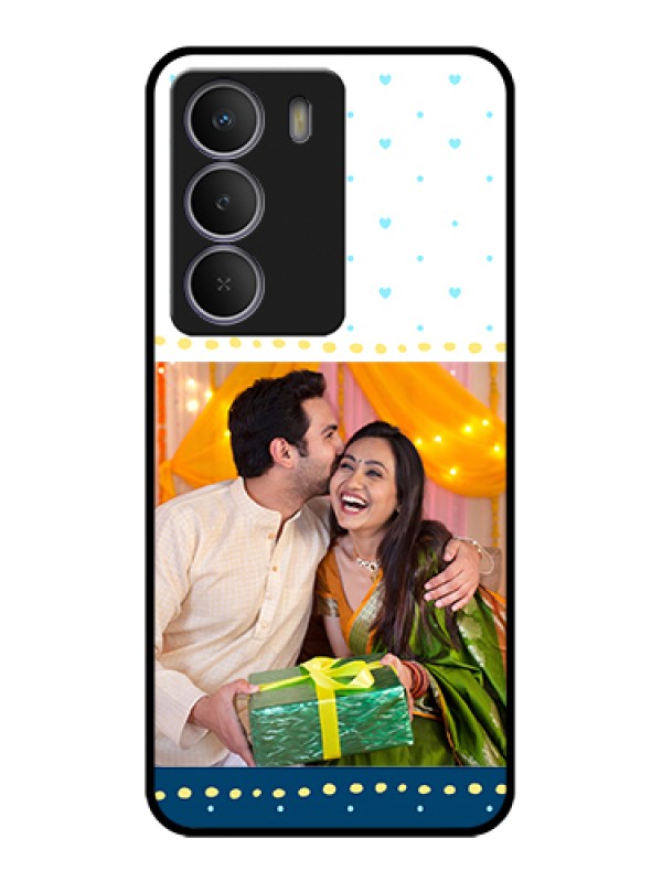 Custom Realme Narzo 80 Lite Custom Metal Phone Case - White And Blue Abstract Design