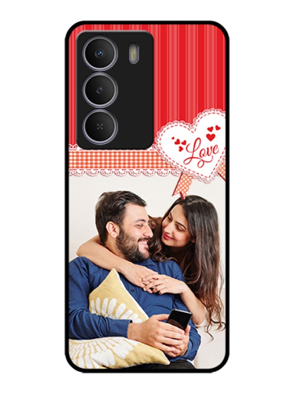 Custom Realme Narzo 80 Lite Custom Metal Phone Case - Red Love Pattern Design