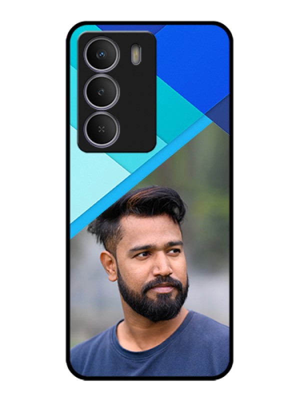 Custom Realme Narzo 80 Lite Custom Metal Phone Case - Blue Pattern Design