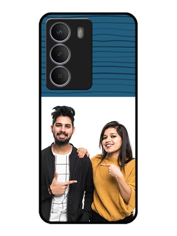 Custom Realme Narzo 80 Lite Custom Metal Phone Case - Blue Pattern Cover Design