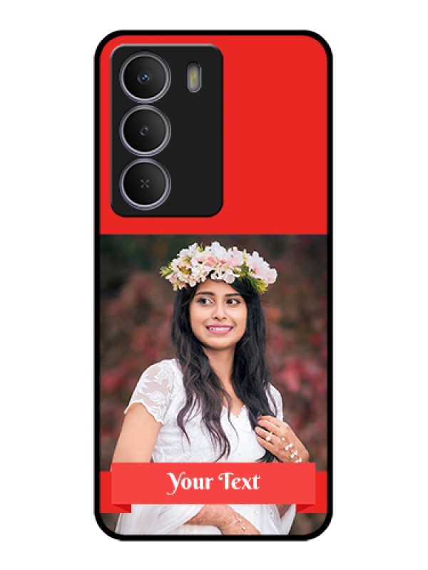 Custom Realme Narzo 80 Lite Custom Metal Phone Case - Simple Red Color Design