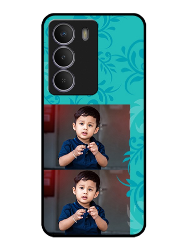 Custom Realme Narzo 80 Lite Custom Metal Phone Case - With Photo And Green Floral Design