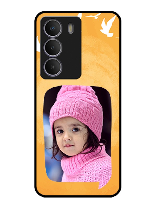 Custom Realme Narzo 80 Lite Custom Metal Phone Case - Water Color Design With Bird Icons