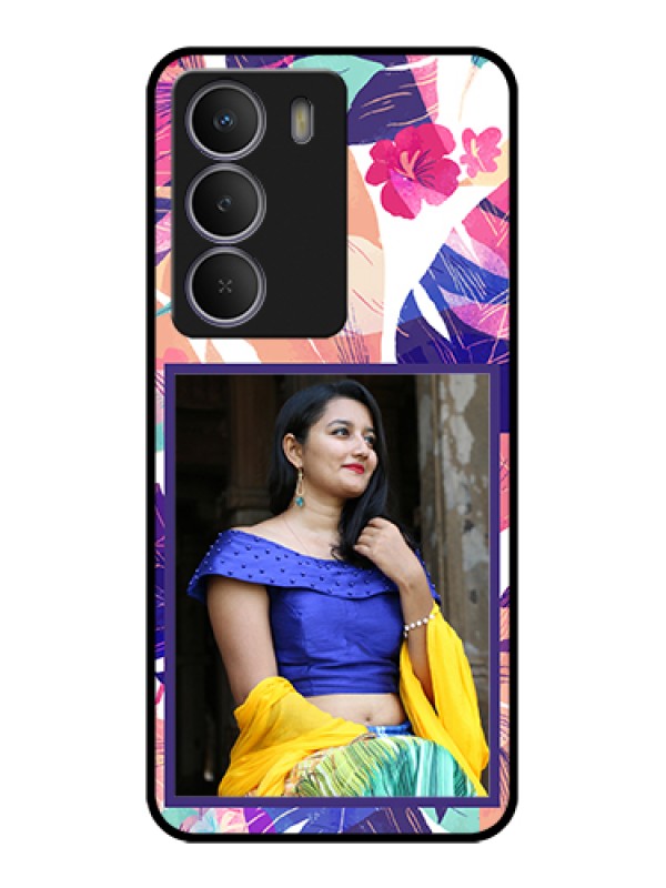 Custom Realme Narzo 80 Lite Custom Metal Phone Case - Abstract Floral Design