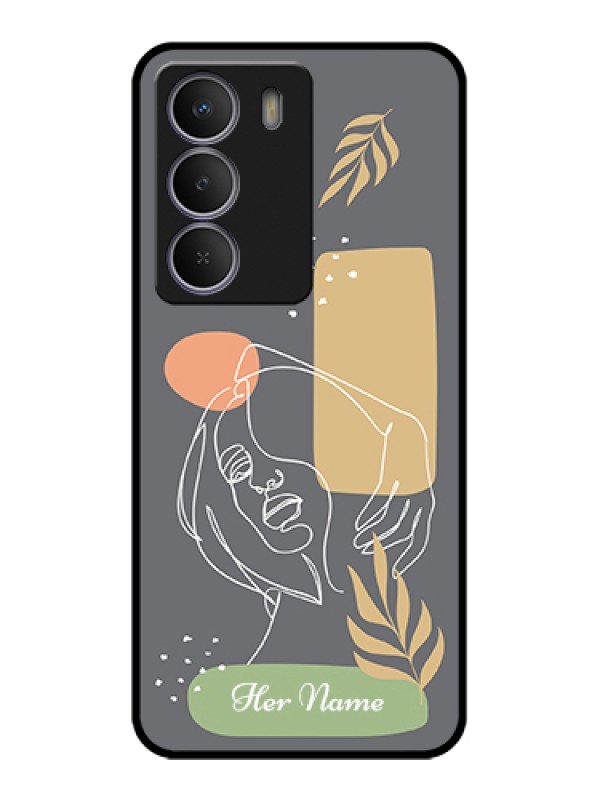 Custom Realme Narzo 80 Lite Custom Metal Phone Case - Gazing Woman Line Art Design