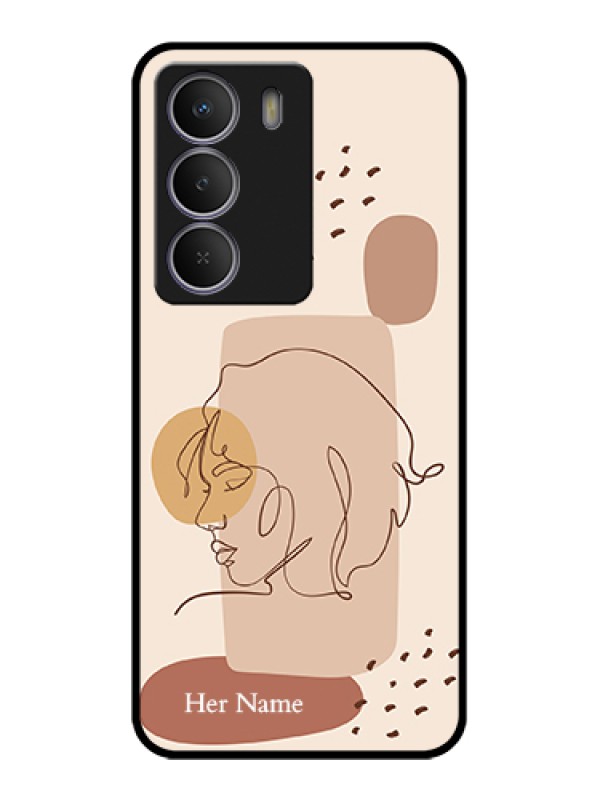 Custom Realme Narzo 80 Lite Custom Metal Phone Case - Calm Woman Line Art Design