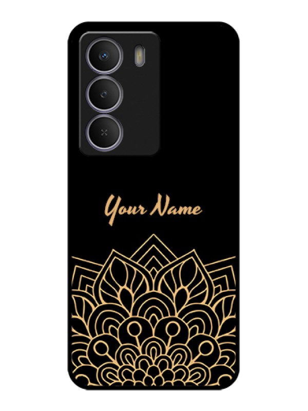 Custom Realme Narzo 80 Lite Custom Metal Phone Case - Golden Mandala Design