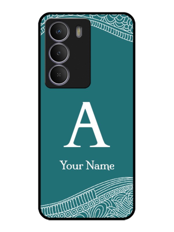 Custom Realme Narzo 80 Lite Custom Metal Phone Case - Line Art Pattern With Custom Name Design