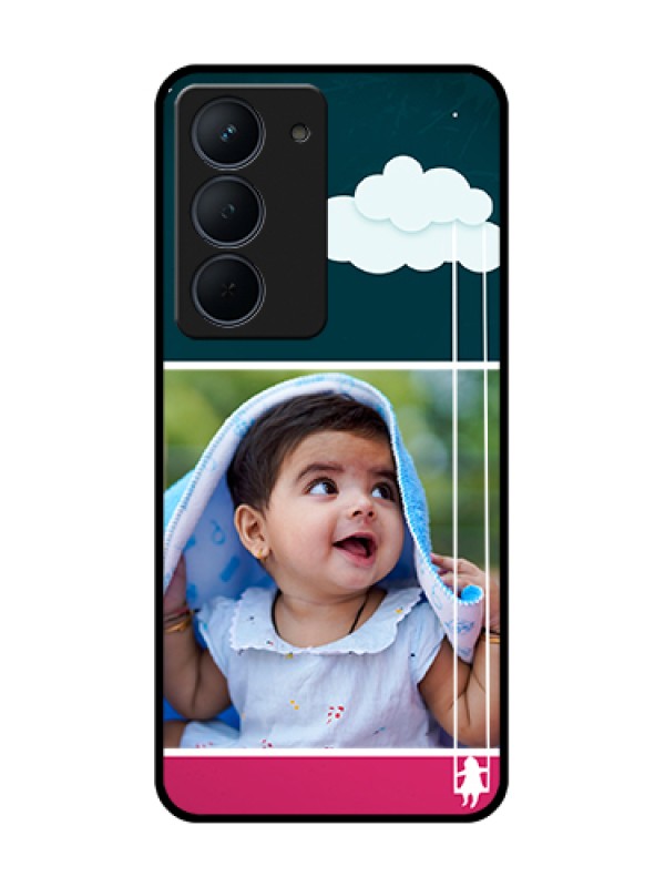 Custom Narzo 80x 5G Custom Metal Phone Case - Cute Girl With Cloud Design